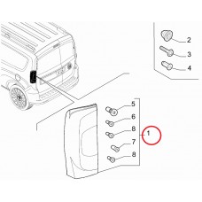 Ліхтар стопа лівий Fiorino 2007-2016, 2016-...(кришка багажника), Виробник: PLEKSAN, OE: 1358250080, 1391434080