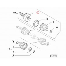 ШРКШ (ШРУС) зовнішній 1.2i, 1.4i Albea Siena 2002-2012, Виробник: MGA, OE: 46307406, 46307516