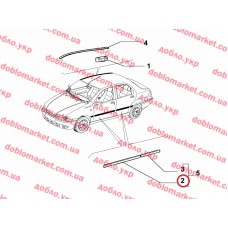 Молдинг дверей передніх лівих Siena 2002-2012 , Виробник: FIAT, OE: 735289933, 7087117