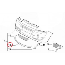Спойлер (губа) бампера переднього нижній Doblo 2000-2016, Виробник: FIAT, OE: 735294607