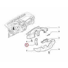 Декоративна накладка під кнопки круїз-контролю Doblo 2009-2015, 2015-2023, Виробник: FIAT, OE: 735410520