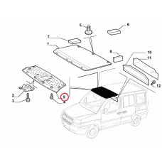 Полиця салону над лобовим склом Doblo 2005- нова оригінал, Виробник: FIAT, OE: 735419992