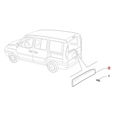Декоративна накладка кришки багажника Doblo 2000-2016, Виробник: FIAT, OE: 735446917, 735415731