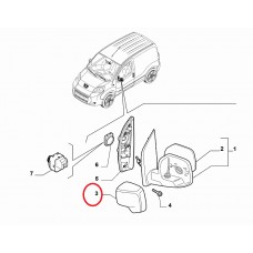 Кришка дзеркала лівого Fiorino-Qubo 2007- Виробник ART, Виробник: FIAT, OE: 735480200, 735631058, 735645085, 1309579070,