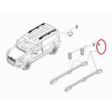 Рейлінги (чорні) Doblo MAXI 2009-2015 посил, Виробник: MGA, OE: 735497905, 735584030, 735584031, 735541763