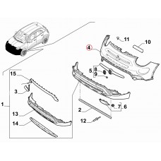Бампер передній Fiat 500X 2015-, Виробник: FIAT, OE: 6AP86TZZAA, 735629056, 735568933