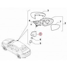 Накладка дзеркала внутрішня ліва Tipo 2015-, Виробник: FIAT, OE: 6fs32lxhaa, 735631475