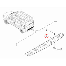 Декоративна накладка заднього бампера Fiorino 2007-, Виробник: FIAT, OE: 735649025, 735524500