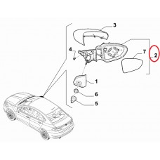 Дзеркало праве Tipo  2015-... (джойстик) без кришки, Виробник: FIAT, OE: 735705164, 735694223, 735800626, 735807752