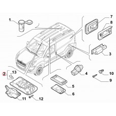 Плафон салону передній Doblo 2009-2023, Виробник: FIAT, OE: 735710932, 735507604
