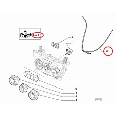 Трос положення заслінок пічки/кондиціонера Doblo 2009-2015, 2015-2023, Виробник: FIAT, OE: 77366900