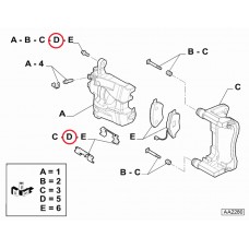 Ремкомплект переднього гальмівного супорта (пружинки) Tipo 2015-, Виробник: MAGNETI MARELLI, OE: 77367592