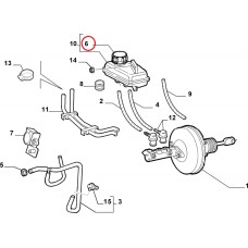 Кришка бачка головного гальмівного циліндра Doblo 2005-2016, Виробник: FIAT, OE: 82438114, 60816360