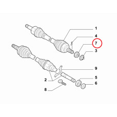 Гайка передньої маточини 1.6MJTD, 2.0MJTD Scudo 2007-2016 виробник VEKA, Виробник: FIAT, OE: 9403297339