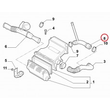 Патрубок повітряного фільтра 1.4i Doblo 2009-2015, 2015-2023, Виробник: MGA, OE: 52154781, 51987336, 51922456, 52234554,