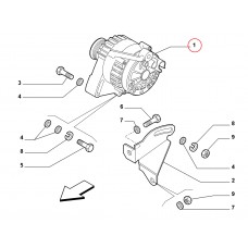 Генератор 1.4i Doblo 70А НОВИЙ, Виробник: AS, OE: 51859042, 52003536, 71794211, 71721167