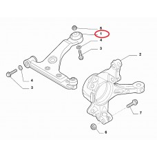 Важіль передньої підвіски правий Fiorino Linea 2007-, Виробник: TEKNOROT, OE: 50521486, 55703627, 51783056, 51895366