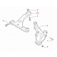Важіль передньої підвіски лівий Fiorino Linea 2007-, Виробник: TEKNOROT, OE: 55703629, 51895367, 51892272, 51783057