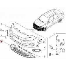 Спойлер (губа) бампера переднього нижній Tipo 2015- уцінка, Виробник: MARAL PLASTIK, OE: 52175899, 52219752