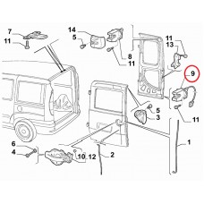 Замок дверей розпашних задніх лівих нижній (3 контакта) Doblo 2000-2016, Виробник: DEGA, OE: 51757820, 46773113, 46810219