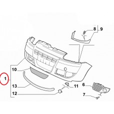 Бампер передній Doblo 2005-2016, Виробник: EUROBUMP, OE: 735417815