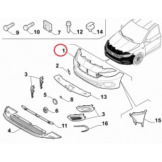 Бампер передній Tipo 2015-2021 новий, Виробник: EUROBUMP, OE: 735686407, 735646017, 735637885, 735686556, 735653329