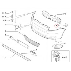 Бампер передній GRANDE PUNTO 2006-2009 , Виробник: EUROBUMP, OE: 735417219, 71771723, 71777603, 71777603