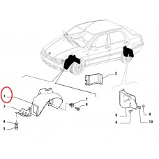 Підкрилок передній правий Albea, Siena 2002-2012, Виробник: DEGA, OE: 46758630