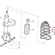 Пружина передня Albea Siena 2002-2012, Виробник: KARLAND, OE: 46821293, 46803586