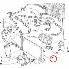 Радіатор кондиціонера 1.6i, 1.9D Doblo 00-05 новий, Виробник: J.DEUS, OE: 46811208