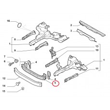 Підсилювач бампера переднього Linea 2007-2017, Виробник: OBK, OE: 51912522